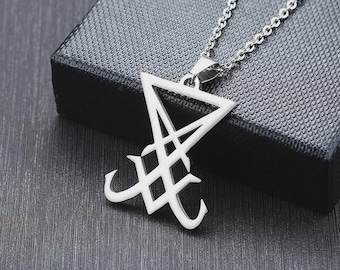 Sigil of Lucifer necklace, Lucifer Sigil Pendant, Lucifer Talisman, Lucifer Jewelry, Occult Necklace, Occult Pendant, Gothic Necklace