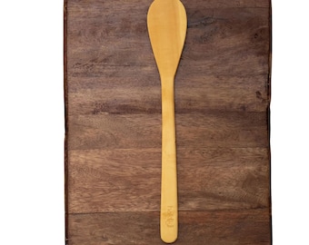 Handmade Boxwood Oval Spatula 28 cm Natural Wooden Cooking Utensil