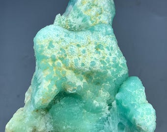 Rare Natural Green Aragonite  Crystal Cluster – Vibrant Green Mineral Specimen with Matrix From Afghanistan