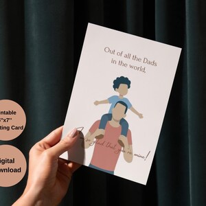 Carte imprimable pour la fête des pères | Meilleure carte pliable pour papa de tous les temps | Téléchargement numérique | Carte de voeux de 5 x 7 pouces pour papa | Téléchargement instantané