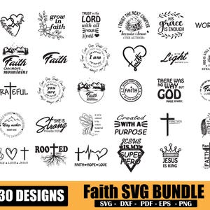 Bundle SVG chrétien, Svg chrétien, religieux, Svg foi, Dieu Svg, Jésus Svg, Svg de verset de la Bible, fichiers de coupe chrétien, Cricut, Png, Svg