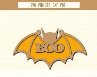 Halloween Door Hanger SVG Laser Cut File: Spooky Sign (Digital Download