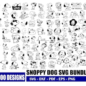 Cute Dog Svg Bundle, Snoopyy, Charliee Brown Svg, Clipart, Peanuts Friends Svg, Cricut, Silhouette, Inspired Clipart Digital Download