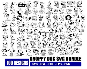 Cute Dog Svg Bundle, Snoopyy, Charliee Brown Svg, Clipart, Peanuts Friends Svg, Cricut, Silhouette, Inspired Clipart Digital Download