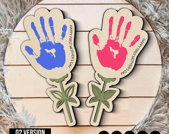 Handprint Flower SVG: Mother's Day Keepsake, Laser Cut File