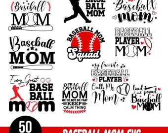 Baseball Mom SVG Bundle: Funny Baseball Shirt Designs (Digital Download)