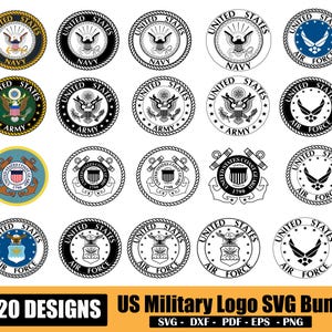 Military Seal SVG Bundle: US Army, Navy, Air Force (Digital Download)
