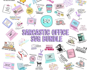 Paquete de imágenes SVG sarcásticas para la oficina: imágenes prediseñadas divertidas con humor para adultos (descarga digital)