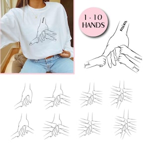 Personalized Mother&#39;s Day Handprint PNG: Custom Kid Names (Digital File)