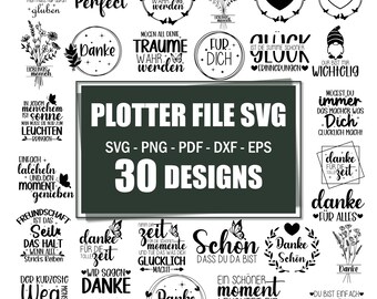 Freundschaft SVG Bundle: Deutsche Zitate, Dankeschön Designs (Digitaler Download)