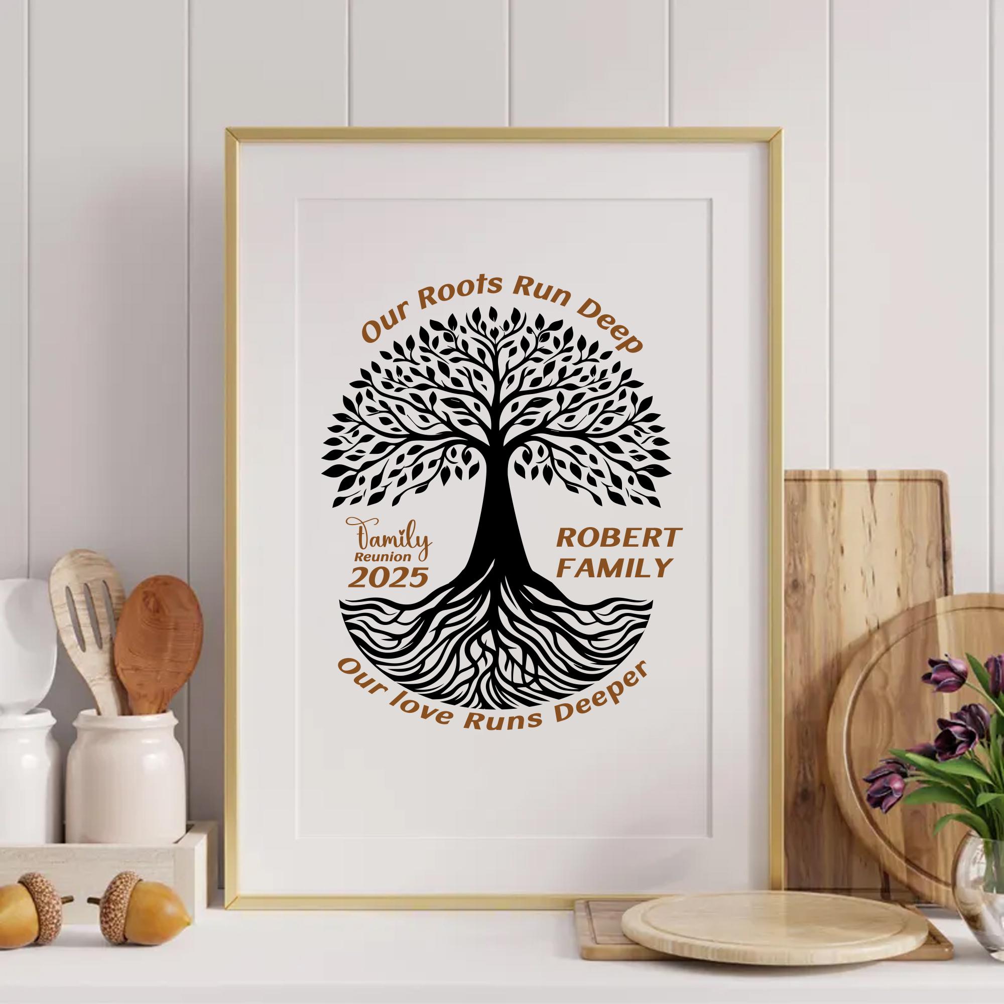 Family Reunion Tree SVG Bundle: Editable Names, Our Roots Run Deep ...