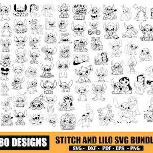 Stitch And Lilo SVG, Angel SVG, silhouet SVG, Tumbler Svg, Stitch Tumbler Svg, Cartoon Svg, Lasergesneden Dxf, shirt verjaardagscadeau