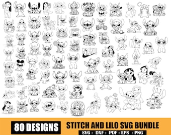 Stitch And Lilo SVG, Angel SVG, Silhouette SVG, Tumbler Svg, Stitch Tumbler Svg, Cartoon Svg, Laser Cut Dxf, Birthday Gift Shirt
