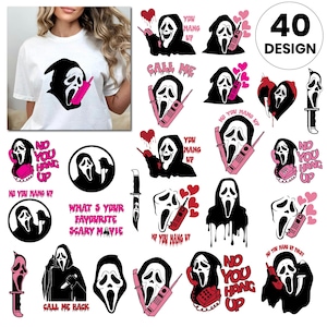 Ghostface Scream PNG Bundle: Spooky Halloween Designs (Digital Download, 40 Files)