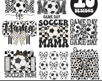 Retro Soccer Mama Png: Soccer Game Day Png, Soccer Mom Shirt Png, Soccer Mom Crew, Soccer Bow Png, Soccer Ball digital