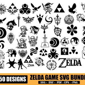 Zelda SVG Bundle: Fantasy Spiel Vektor Designs (Digitaler Download)