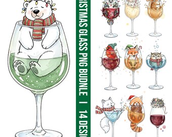 Cocktail de Noël vin drôle PNG : Cocktail de Noël boisson festive, clipart Noël alcool bière liqueur vin drôle, vacances minimaliste PNG