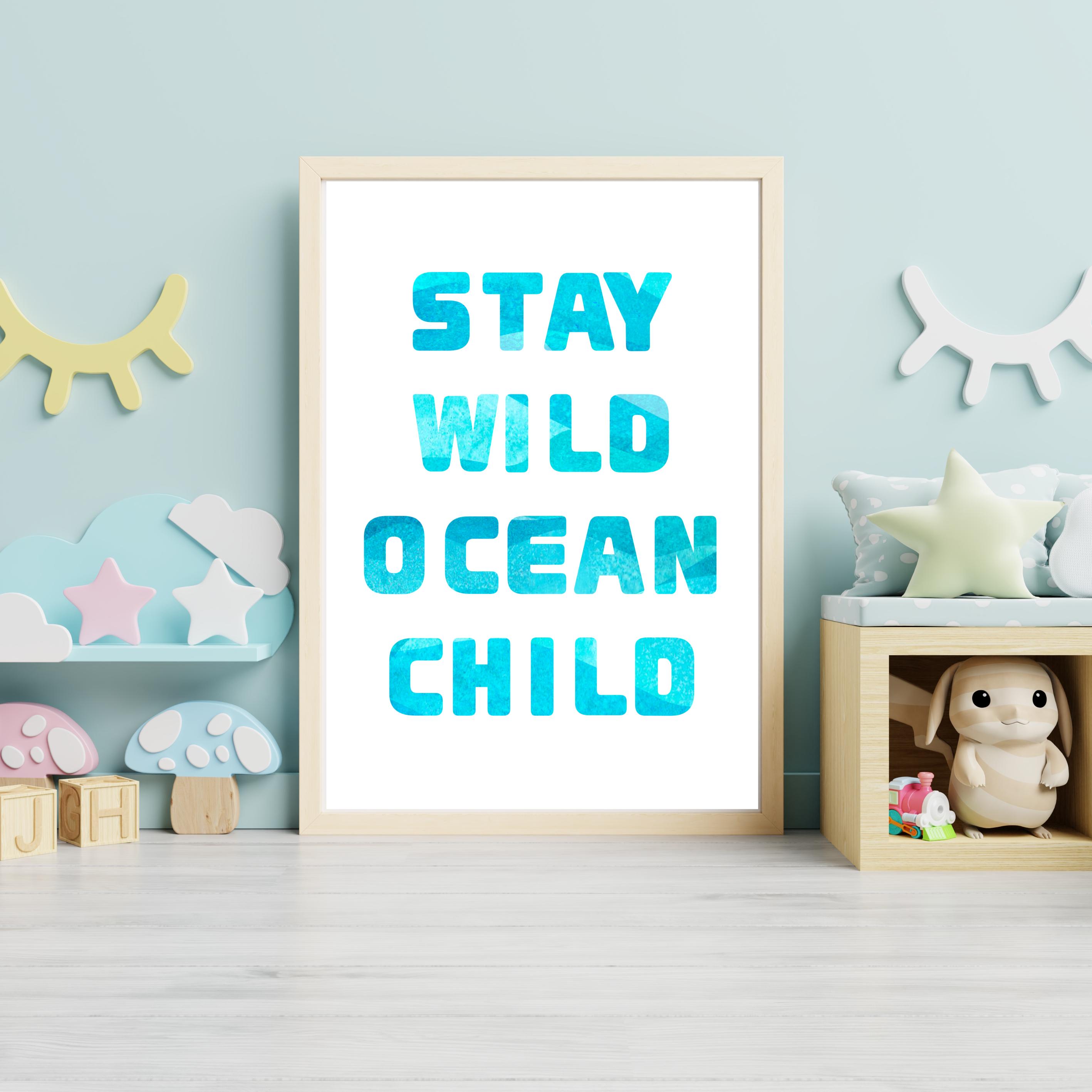 Ocean Child Wall Art Print - Sea Themed Nursery Wall Art - Surf Themed ...