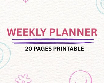 Weekly Planner Printable: 20-Page Productivity Planner (Digital Download)