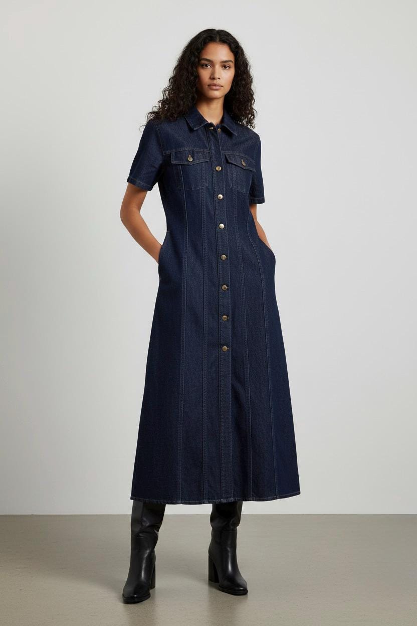 Denim Button Down Dress - Etsy Denim Button Down Dress - Etsy