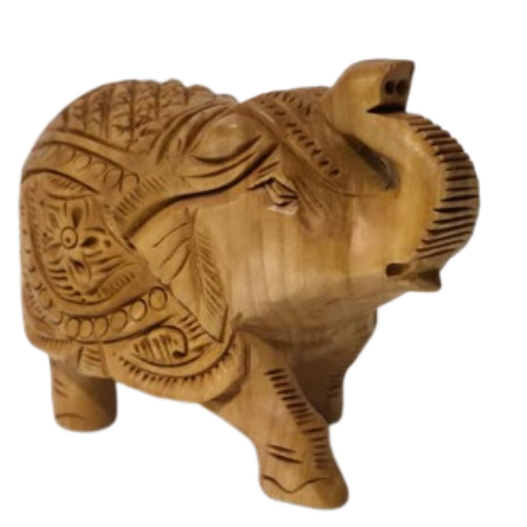 Hand Carved Wooden Elephant Tea Light Holder – Spiritual Home Decor for ...