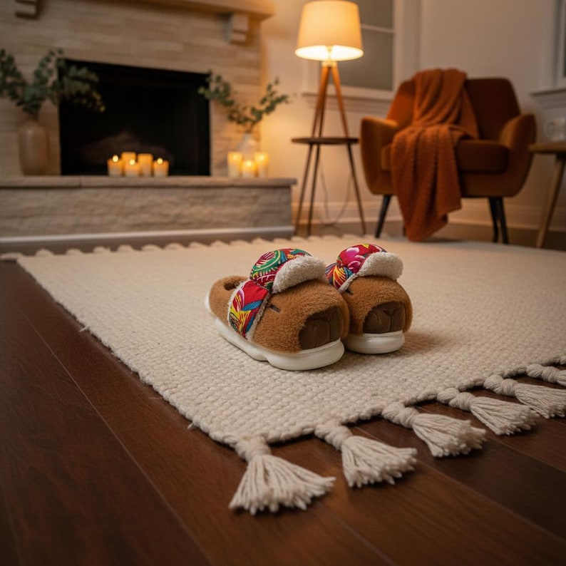 Capybara Cotton Slippers Plush Shoes Women Men Warm Winter Spring Anti-Slip Couples Indoor Fluffy Footwear
