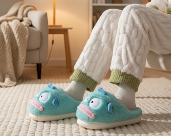 Cartoon Hangyodon Slippers Warm Cotton Indoor Anti Slip Winter Gift