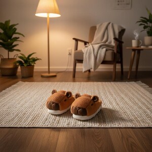 Capybara Cotton Slippers Women Men Plush Shoes Winter Spring Anti-Slip Couples Cozy Fluffy Indoor Footwear