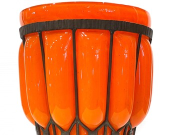 Antique Art Deco Daum Nancy Bright Orange Art Glass Vase