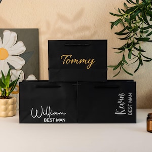 Sacchetto regalo di carta personalizzato, regalo per damigella d'onore, regali personalizzati per lo sposo, scatola regalo di ringraziamento, scatola regalo di nozze, borsa per la spesa per gioielli, texture
