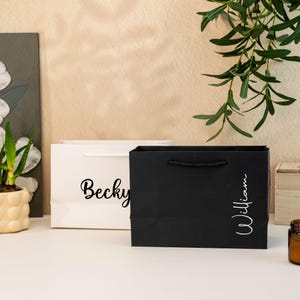 Sacchetto regalo di carta personalizzato, regalo per damigella d'onore, regali personalizzati per lo sposo, scatola regalo di ringraziamento, scatola regalo di nozze, borsa per la spesa per gioielli, texture