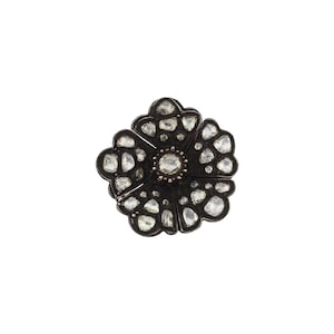 8k Solid Gold Diamond Vintage Brooch, One of a Kind Solid Gold Statement Pin, Unique Antique Jewelry, Gift for Her