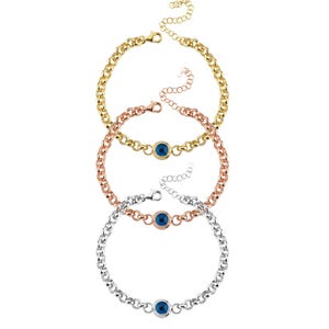 925 Sterling Silver Single Evil Eye Bracelet, Minimalist Protection Jewelry, Gift for Her