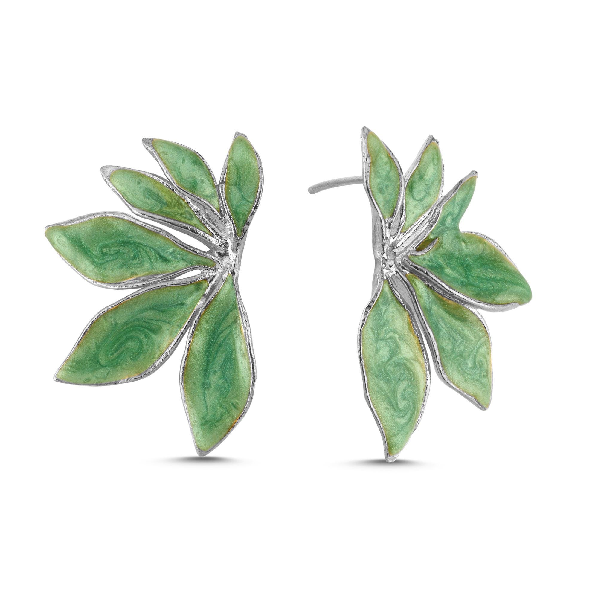Earrings Leaf Silver - Bec Stern main image 1