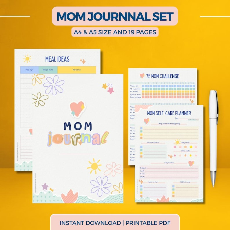 Mom Journal Set - Instant Download | Printable PDF | A4 & A5 Sizes - Etsy
