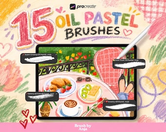 Oil Pastel Procreate Brush : Realistic Digital Texture for iPad and Digital Art