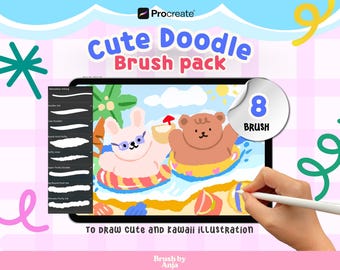 Paquete de pinceles para Procreate: pinceles suaves para ilustraciones kawaii