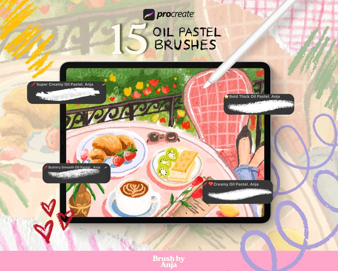 Oil Pastel Procreate Brush : Realistic Digital Texture for iPad and ...