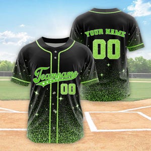 Personalized Baseball Jersey: Custom Team Name & Number, Printed Glitter