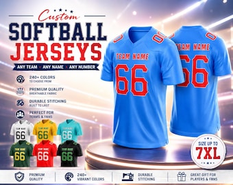 Custom Football Jersey Personalized Name Number Training Shirt Customize Football Team Uniform for Men Women Kids Fans Gifts