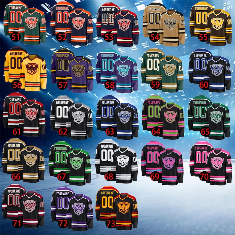 Camiseta de hockey personalizada, camiseta de hockey personalizada, cosida, impresa, con nombre, número y logotipo, camiseta deportiva de práctica de manga larga para hombres, mujeres y niños imagen 4