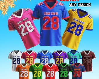 Custom Football Jersey Personalized Embroidered Team Name Number Sports Game Training Shirt Uniform for Men Women Kids