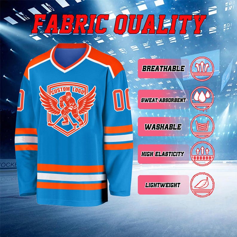 Camiseta de hockey personalizada, camiseta de hockey personalizada, cosida, impresa, con nombre, número y logotipo, camiseta deportiva de práctica de manga larga para hombres, mujeres y niños imagen 5