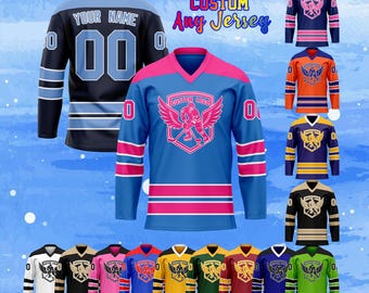 Custom Hockey Jersey Personalized Stitched or Printed Name Number Long Sleeve Uniform Athletic Hockey Jersey for Men Women Youth