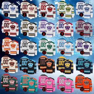 Camiseta de hockey personalizada, camiseta de hockey personalizada, cosida, impresa, con nombre, número y logotipo, camiseta deportiva de práctica de manga larga para hombres, mujeres y niños imagen 2