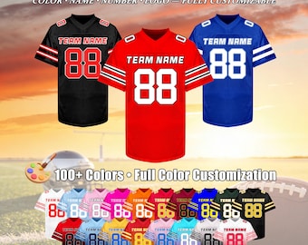 Custom Football Jerseys Personalized Stitched Name Number Logo Team Uniform Customize Football Shirt for Men Women Kids Toddler Gifts