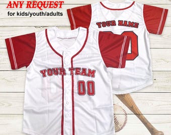 Personalized Baseball Jersey, Custom Team Uniform, Stitched or Printed