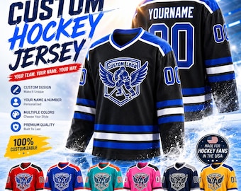 Custom Hockey Jersey Personalized Hockey Shirt Stitched Printed Name Number Logo Sports Long Sleeve Practice Jersey for Men Women Kids