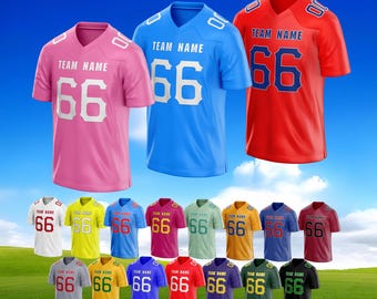 Custom Football Jersey Personalized Name Number Training Shirt Customize Football Team Uniform for Men Women Kids Fans Gifts