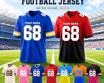 Custom Football Jersey Personalized Practice Football Shirt Customize Stitched Your Name Number Logo Sports Uniform for Adult Football Fan